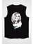 Fashion Girl Siyah Unisex Kolsuz Tişört Kesik Kol T-Shirt 1