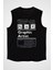 Grafiker Dizayner Siyah Unisex Kolsuz Kesik Kol T-Shirt 1
