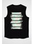 Midye ve Mercanlar Siyah Unisex Kolsuz Kesik Kol T-Shirt 1