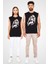 Gözlüklü Kız Moda Siyah Unisex Kolsuz Tişört Kesik Kol T-Shirt 2