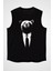 Takım Elbiseli Ayı Siyah Unisex Kolsuz Tişört Kesik Kol T-Shirt 1