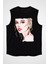 Güzel Kız Siyah Unisex Kolsuz Tişört Kesik Kol T-Shirt 1