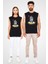 Scooter Süren Astronot Siyah Unisex Kolsuz Kesik Kol T-Shirt 2