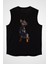 Yavru Doberman Siyah Unisex Kolsuz Kesik Kol T-Shirt 1
