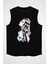 Fashion Girl Siyah Unisex Kolsuz Tişört Kesik Kol T-Shirt 1