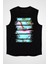 Lila At Siyah Unisex Kolsuz Tişört Kesik Kol T-Shirt 1