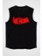 Türkiye Haritası Siyah Unisex Kolsuz Tişört Kesik Kol T-Shirt 1