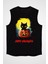 Halloween Kedicik Siyah Unisex Kolsuz Tişört Kesik Kol T-Shirt 1