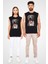 Sevimli Pitbull Siyah Unisex Kolsuz Tişört Kesik Kol T-Shirt 2