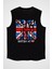 Büyük Britanya Ingiltere Siyah Unisex Kolsuz Tişört Kesik Kol T-Shirt 1