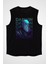 Charles Darwin Portre Siyah Unisex Kolsuz Tişört Kesik Kol T-Shirt 1
