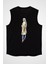 Trençkot Trendi Moda Siyah Unisex Kolsuz Tişört Kesik Kol T-Shirt 1