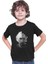Einstein Portre Lıntı Siyah Unisex Çocuk Tişört T-Shirt 3