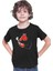 Sigara Içen Tilki Siyah Unisex Çocuk Tişört T-Shirt 3