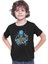 Gitarist Ahtapot Siyah Unisex Çocuk Tişört T-Shirt 3