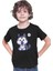 Yavru Şirin Sibirya Kurdu Husky Haski Siyah Unisex Çocuk Tişört T-Shirt 3