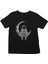 Ayda Dinlenen Astronot Siyah Unisex Çocuk Tişört T-Shirt 1