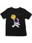 Sevimli Basketbolcu Astronot Siyah Unisex Çocuk Tişört T-Shirt 1