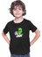 Şirin Unicorn ve Alien Siyah Unisex Çocuk Tişört T-Shirt 3