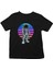 Retro Astronot Siyah Unisex Çocuk Tişört T-Shirt 1