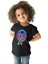 Retro Astronot Siyah Unisex Çocuk Tişört T-Shirt 2