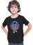 Retro Astronot Siyah Unisex Çocuk Tişört T-Shirt 3