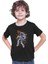 Smaç Vuran Astronot Siyah Unisex Çocuk Tişört T-Shirt 3