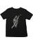 Tenis Oynayan Astronot Siyah Unisex Çocuk Tişört T-Shirt 1
