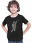 Tenis Oynayan Astronot Siyah Unisex Çocuk Tişört T-Shirt 3