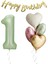 Su Yeşili Renk Rakam Kalp Balon Happy Bırthday Yazılı Doğum Günü Seti Yaş 1 1