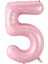 5 Açık Pembe Renk Rakam Folyo Balon 80 cm 1