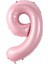 9 Açık Pembe Renk Rakam Folyo Balon 80 cm 1