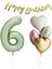 Su Yeşili Renk Rakam Kalp Balon Happy Bırthday Yazılı Doğum Günü Seti Yaş 6 1