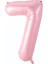 7 Açık Pembe Renk Rakam Folyo Balon 80 cm 1