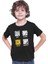 Bateri Eat Sleep Drum Siyah Unisex Çocuk Tişört T-Shirt 3