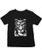 Sinirli Aslan Siyah Unisex Çocuk Tişört T-Shirt 1