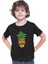 Ananas Alien Siyah Unisex Çocuk Tişört T-Shirt 3