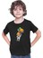 Balonlu Şirin Astronot Siyah Unisex Çocuk Tişört T-Shirt 3