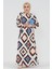Ikat Desen Hürrem Elbise -Bej 1