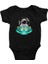 Uzay Gemisi Kullanan Astronot Siyah Unisex Bebek Body - Zıbın 1