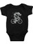 Bisikletli Kurukafa Siyah Unisex Bebek Body - Zıbın 1
