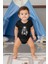 Oturan Boğa Siyah Unisex Bebek Body - Zıbın 2