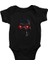 Kalp Gözlü Kurukafa Siyah Unisex Bebek Body - Zıbın 1