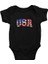 Abd Usa Amerika Siyah Unisex Bebek Body - Zıbın 1