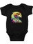 Renkli Kartal Siyah Unisex Bebek Body - Zıbın 1