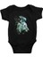 Yeşil Kükreyen Aslan Siyah Unisex Bebek Body - Zıbın 1