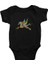 Renkli Kanatlı At Siyah Unisex Bebek Body - Zıbın 1