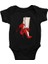 Kırmızı Bantlı Ayakkabı Stili Siyah Unisex Bebek Body - Zıbın 1