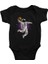 Basketbolcu Smaç Astronot Siyah Unisex Bebek Body - Zıbın 1