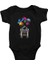 Gezegenlerde Sallanan Astronot Siyah Unisex Bebek Body - Zıbın 1